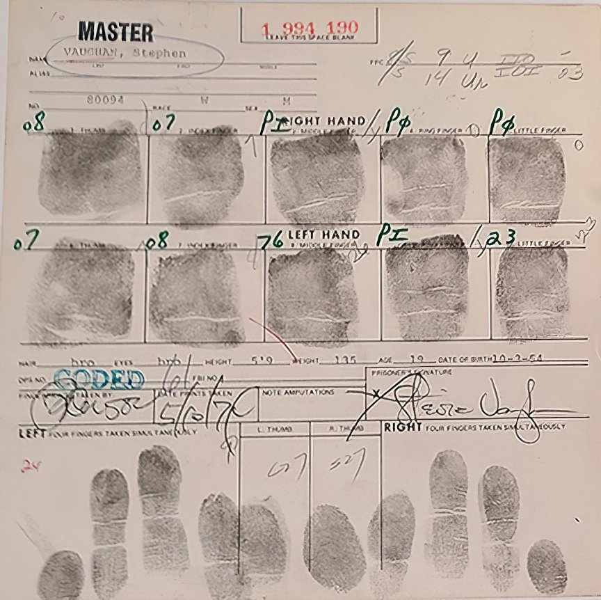 1974 Arrest Fingerprints