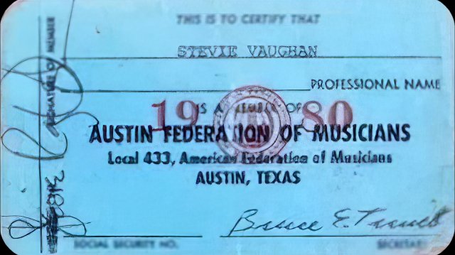 Austin Federation of Musicians ID Card