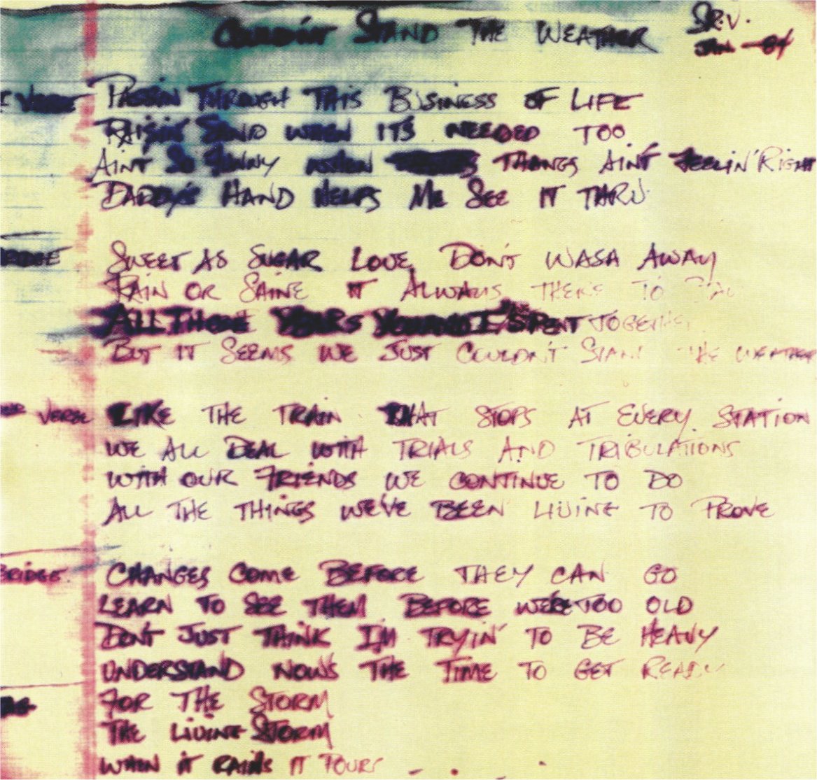 Couldn't Stand the Weather Handwritten Lyrics