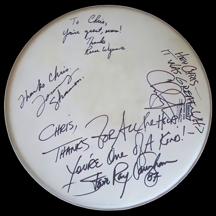 Stevie Ray Vaughan Signed Drum Skin