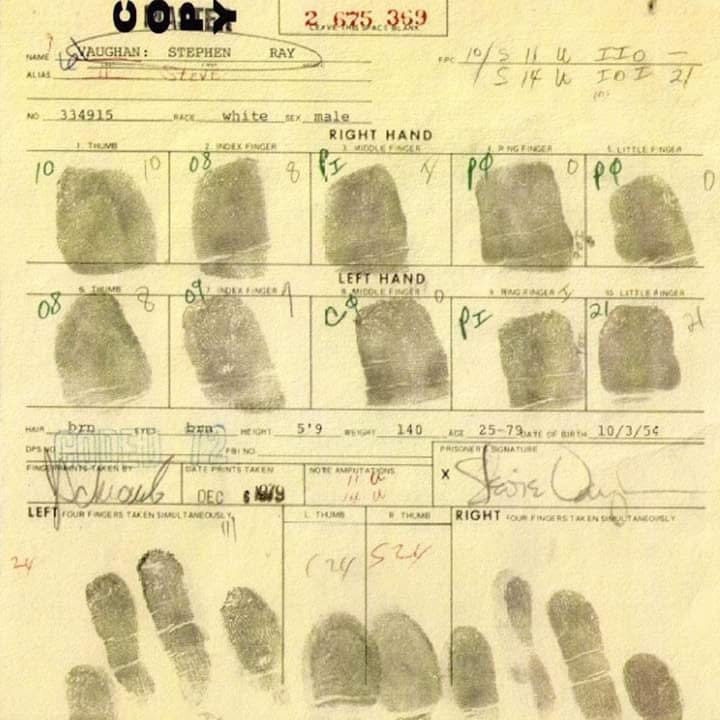 Stevie Ray Vaughan's Fingerprints Copy