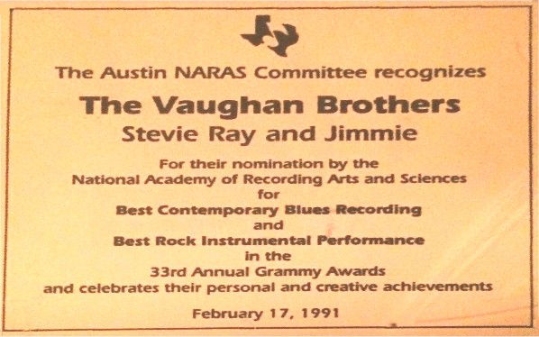 Vaughan Brothers Grammy Award from 1991