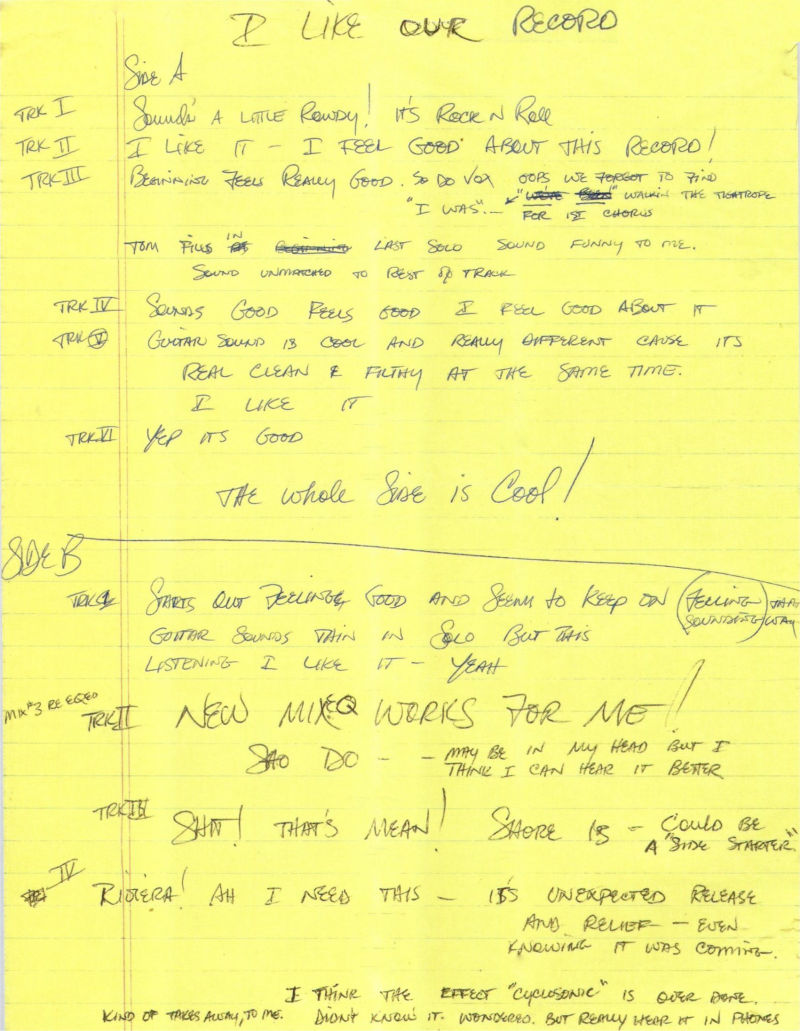 Stevie's Notes on In Step