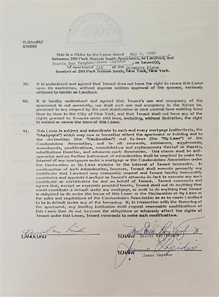 1990 Lease for New York City Apartment