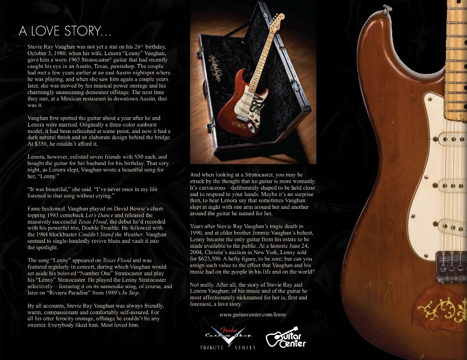 2007 Lenny Tribute Stratocaster Brochure