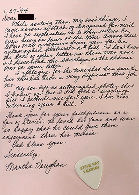 Handwritten Letter from Martha Vaughan