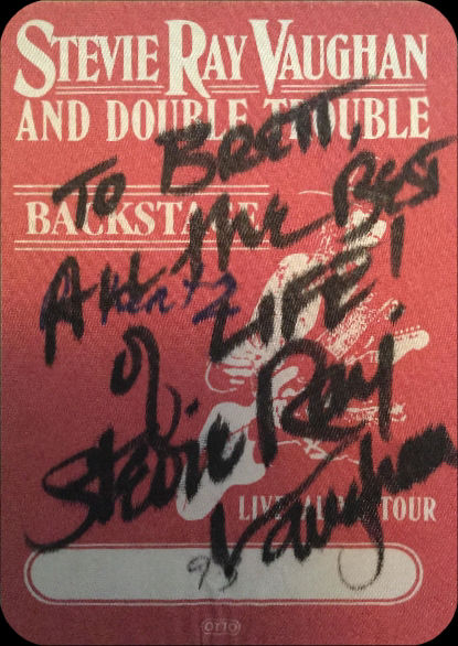 Stevie Ray Vaughan Signed Live Alive Pass