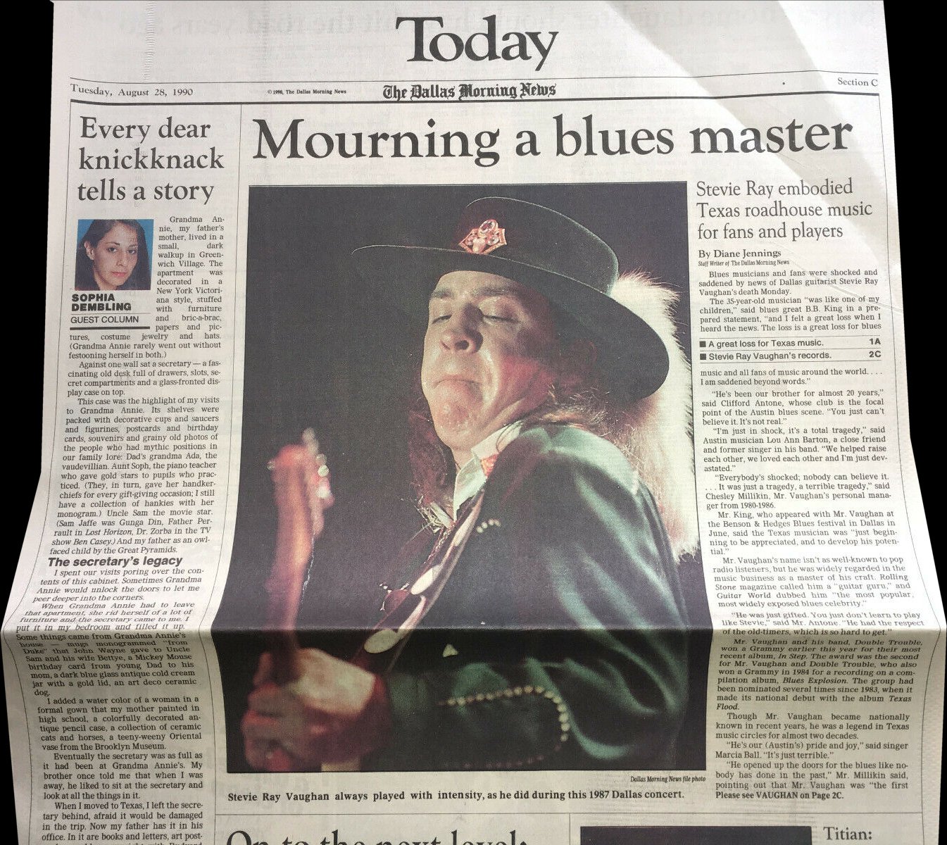 Stevie Ray Vaughan - Dallas Morning News Death Report