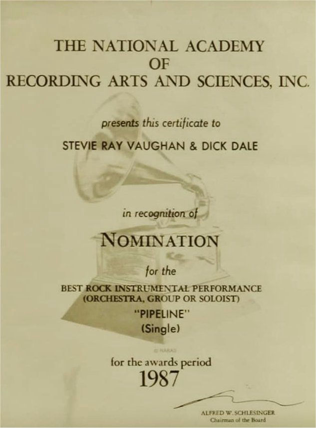 Award for Pipeline with Dick Dale