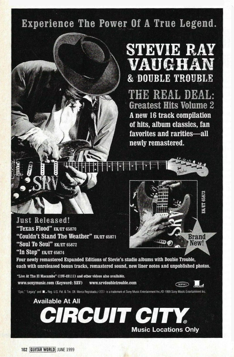 SRV Remasters 1999 Advert from Guitar World