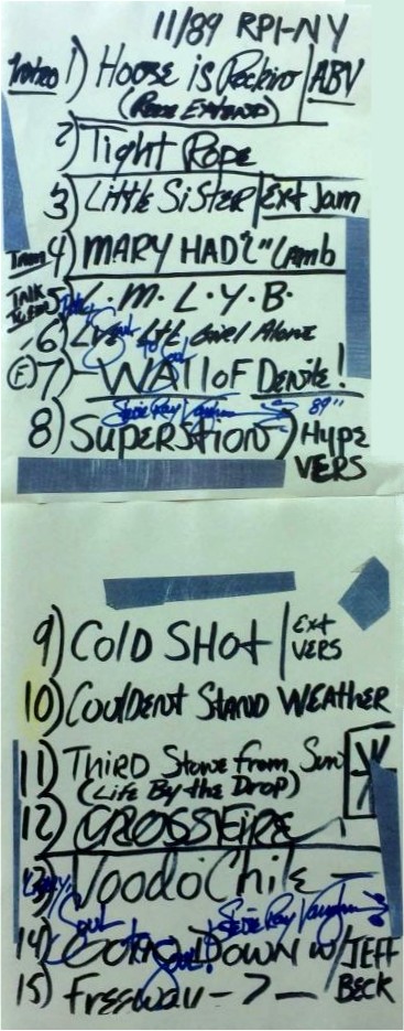 Stevie Ray Vaughan Setlist from In Step Tour