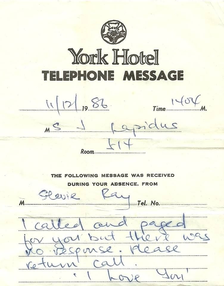 Telephone Message from Stevie to Janna