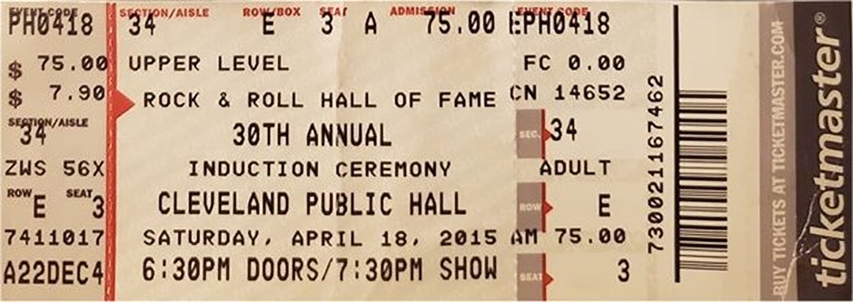 Rock and Roll Hall of Fame Ticket