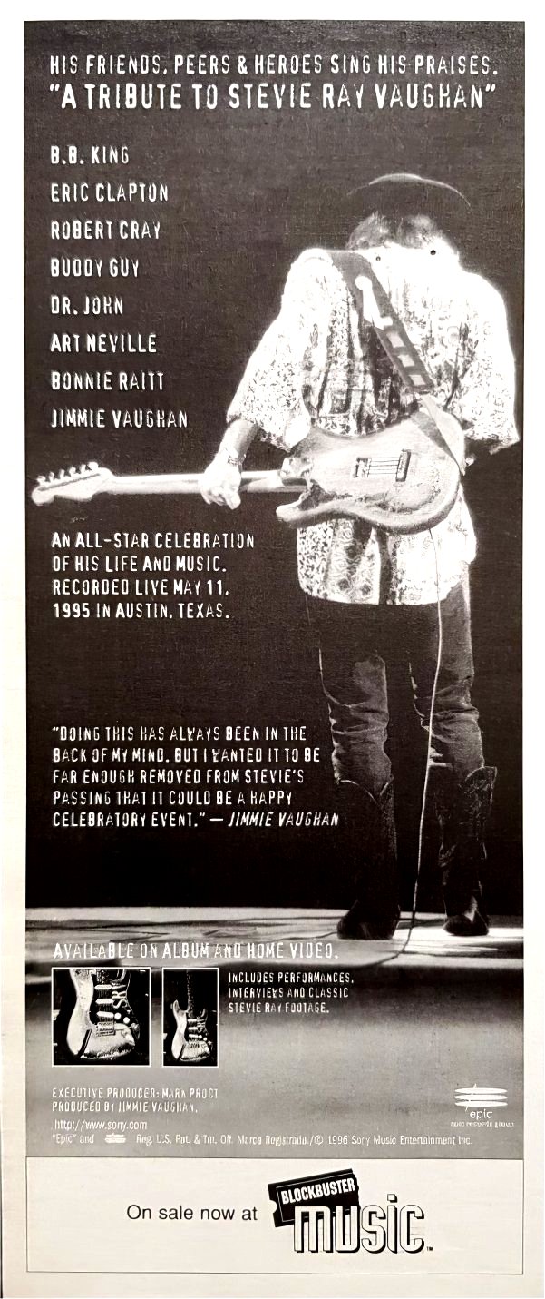 A Tribute to Stevie Ray Vaughan Magazine Advert