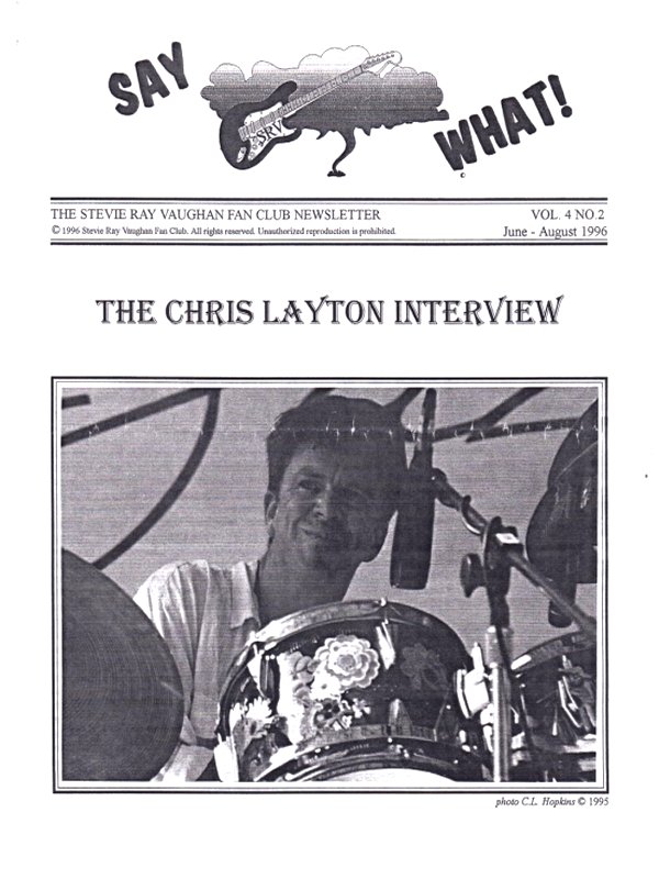 Stevie Ray Vaughan Fan Club Newsletter