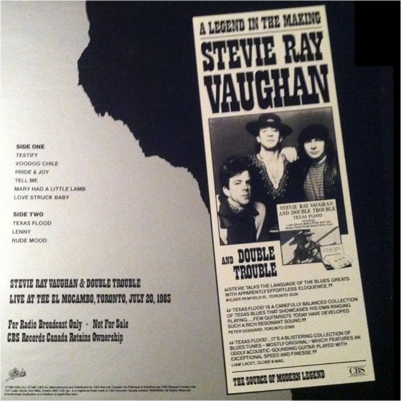 Stevie Ray Vaughan - A Legend in the Making Canadian Promo