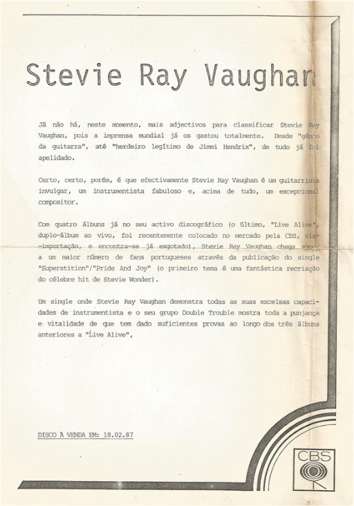 Stevei Ray Vaughan - King Biscuit's Music Show
