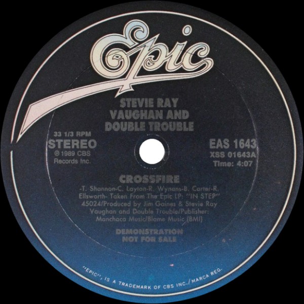 Stevie Ray Vaughan - Crossfire US 12 inch Promo