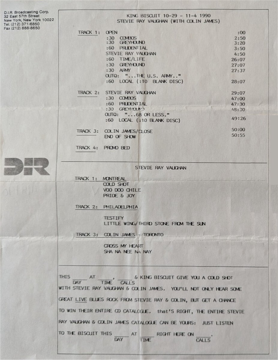 Stevie Ray Vaughan - King Biscuit Flower Hour 1990