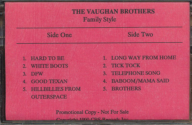 The Vaughan Brothers - Family Style US Cassette Promo