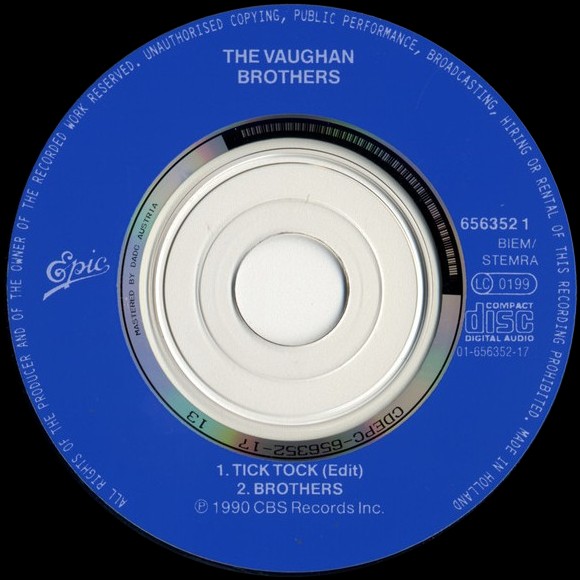 The Vaughan Brothers - Tick Tock 3 inch CD Single