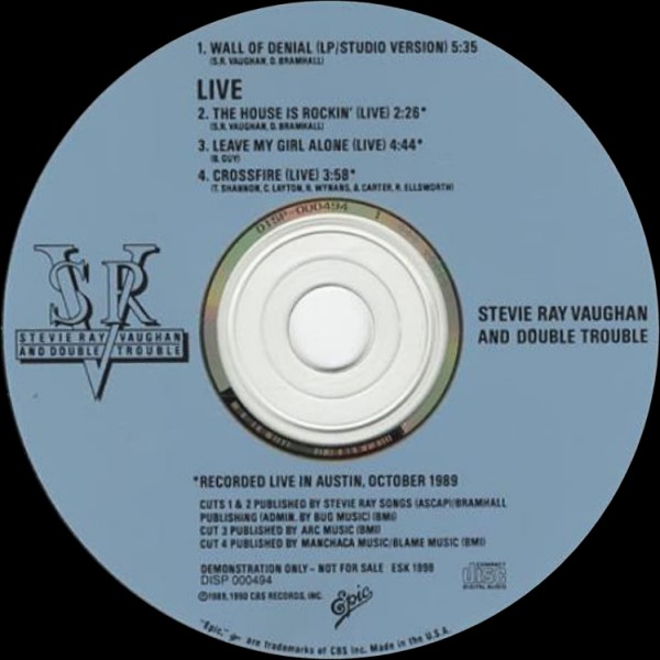 Stevie Ray Vaughan - Wall of Denial US Promo