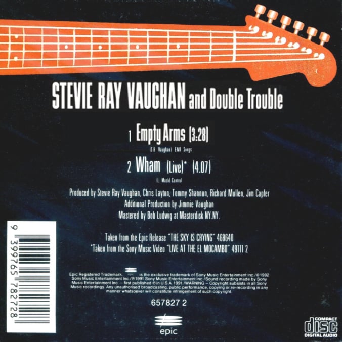 Stevie Ray Vaughan - Empty Arms Australian CD Single