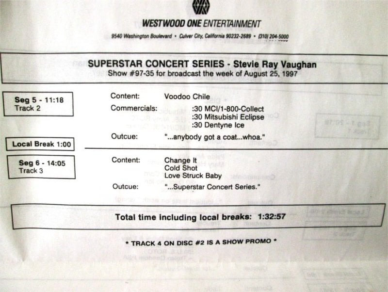 Stevie Ray Vaughan - Westwood One Radio Show 97-35