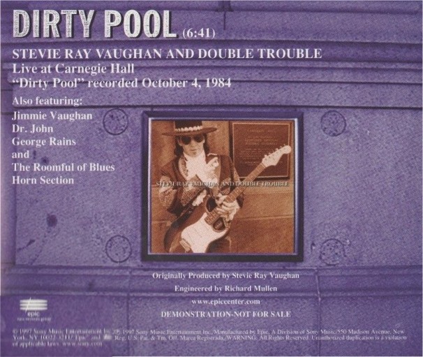 Stevie Ray Vaughan - Dirty Pool US Promo