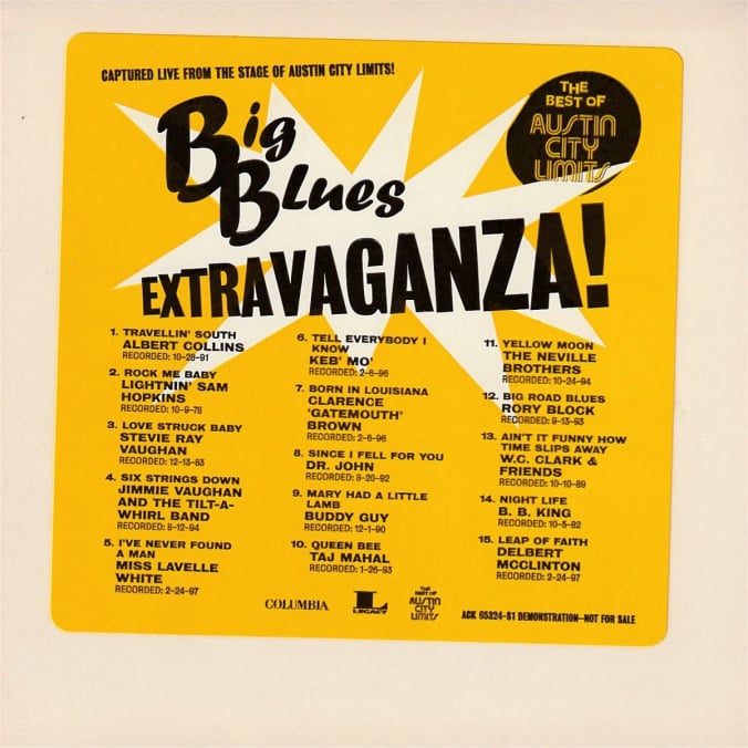 Austin City Limits Big Blues Extravaganza Promo CD