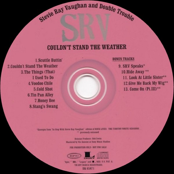 Stevie Ray Vaughan - Couldn't Stand the Weather US Promo