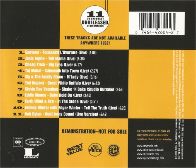 Stevie Ray Vaughan - Rare Rock Tracks US Promo