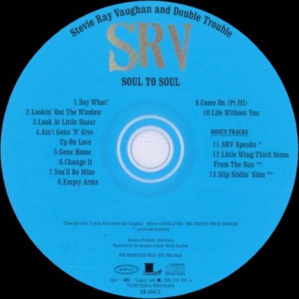 Stevie Ray Vaughan - Soul to Soul US Promo
