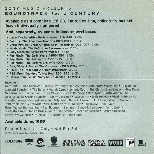 Stevie Ray Vaughan - Selections from The Soundtrack of the Century US Promo