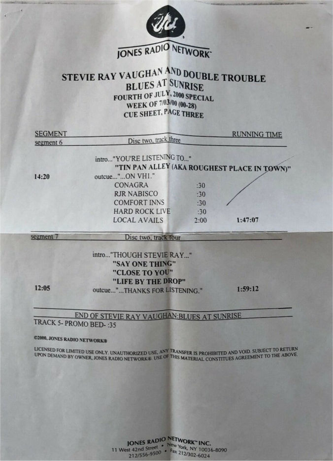 Stevie Ray Vaughan - Blues at Sunrise Radio Show 2000