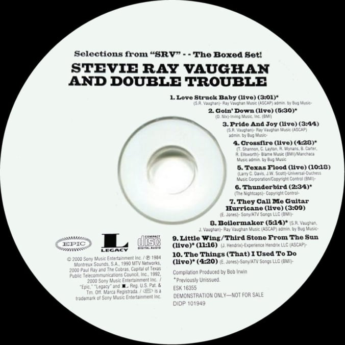 Stevie Ray Vaughan - Selections from the Box Set US Promo