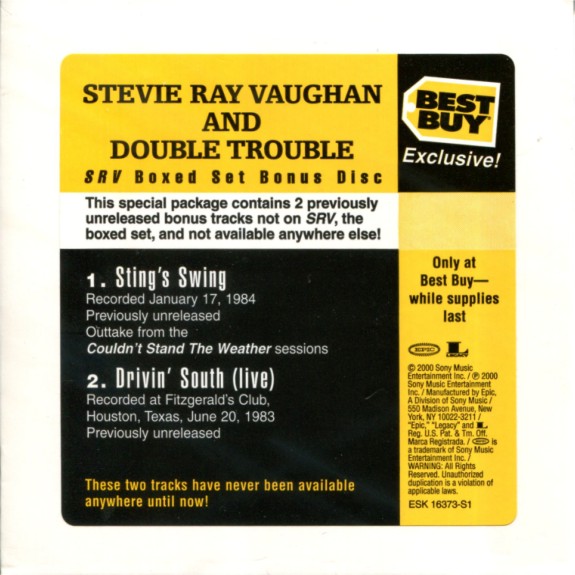 Stevie Ray Vaughan - Best Buy Bonus CD Promo