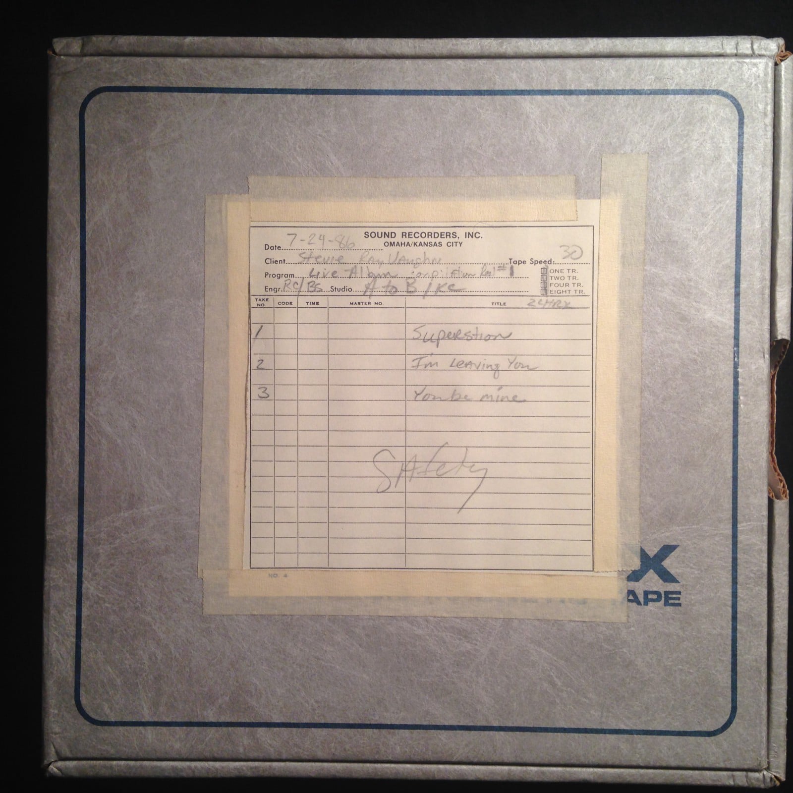 Stevie Ray Vaughan Live Alive Master Tapes