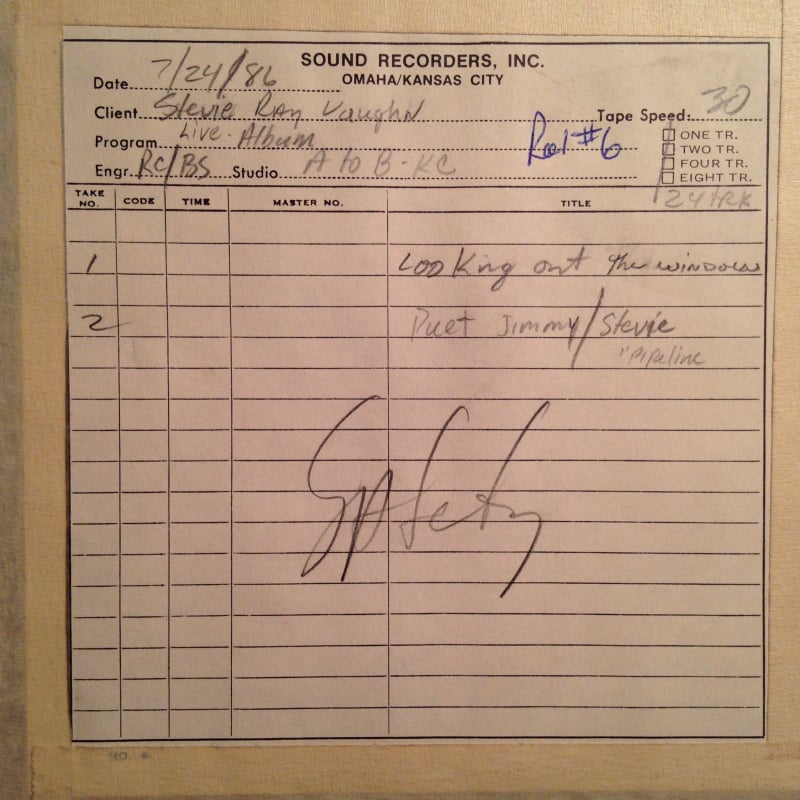 Stevie Ray Vaughan Live Alive Master Tapes