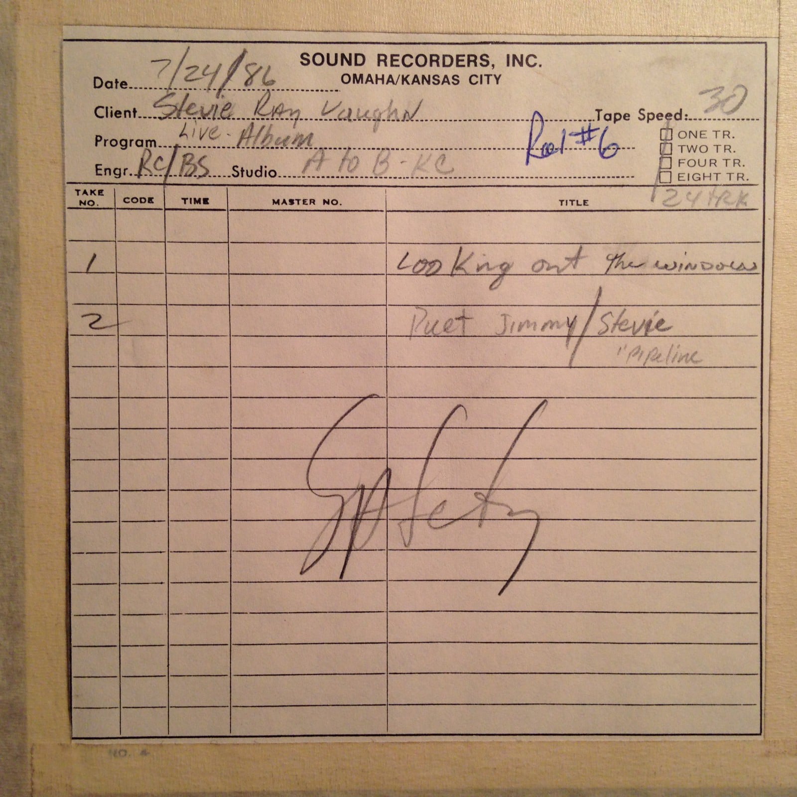 Stevie Ray Vaughan Live Alive Master Tapes