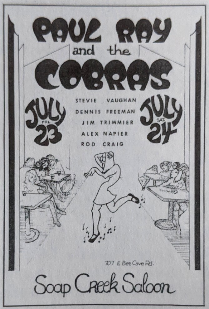 Paul Ray and the Cobras Newspaper Advert