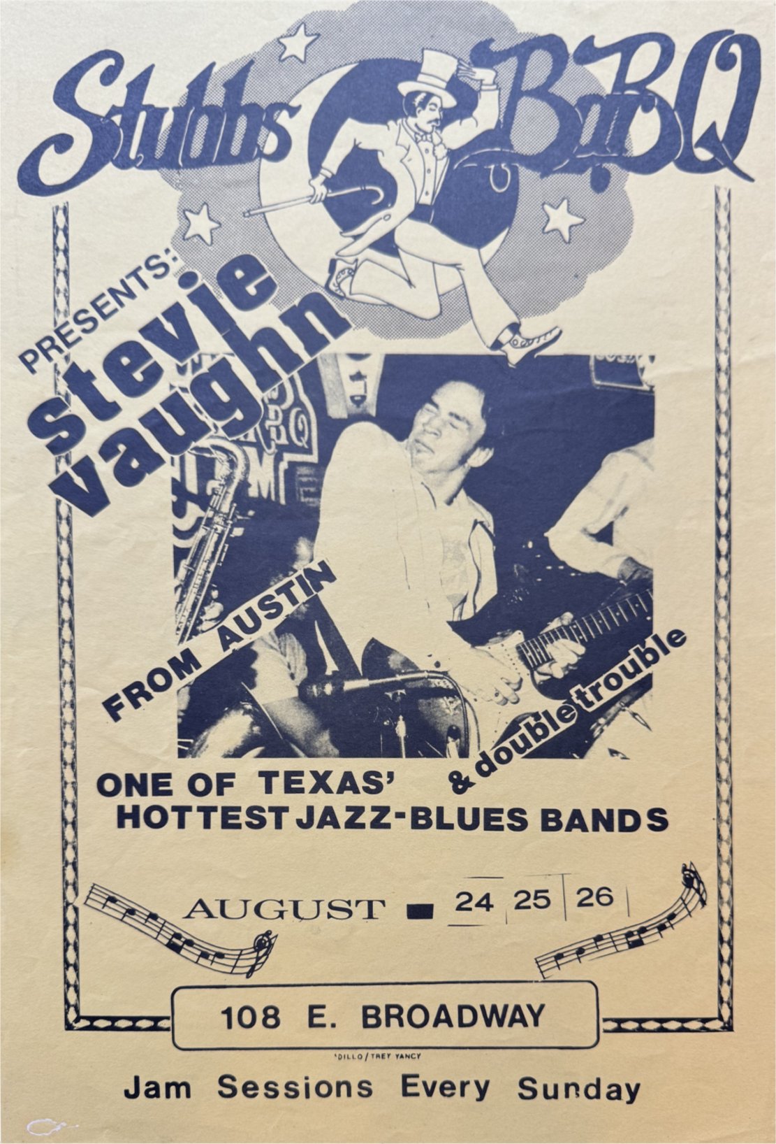Early Stevie Ray Vaughan and Double Trouble Gig Poster
