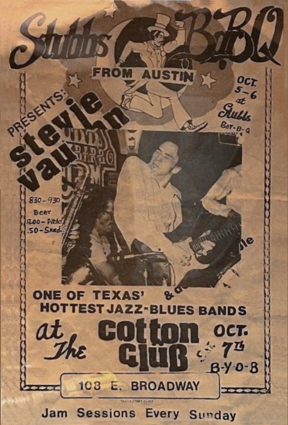 Early Stevie Ray Vaughan and Double Trouble Gig Poster