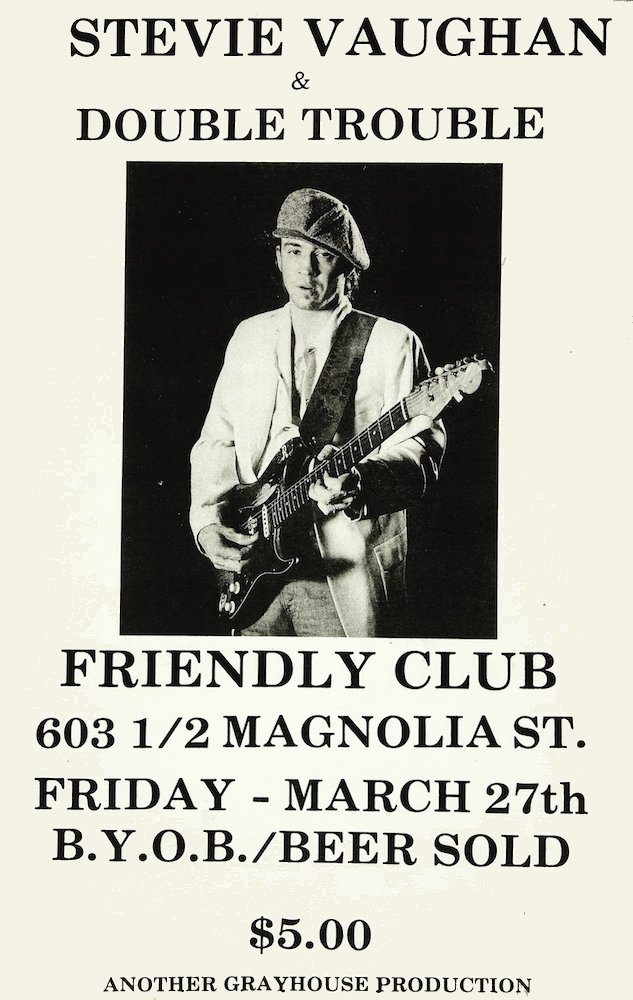 Early Stevie Ray Vaughan and Double Trouble Gig Poster