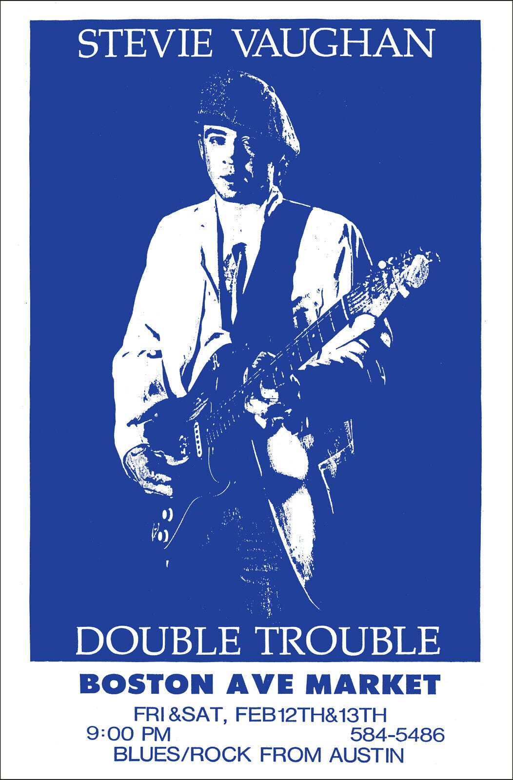 Early Stevie Ray Vaughan and Double Trouble Gig Poster