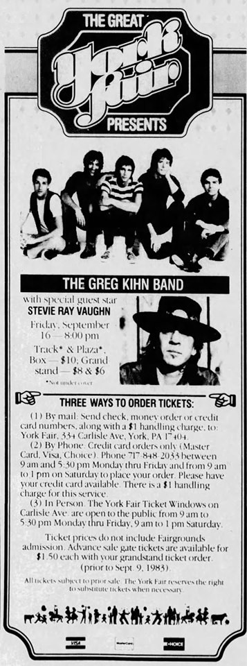 Texas Flood Tour Newspaper Advert