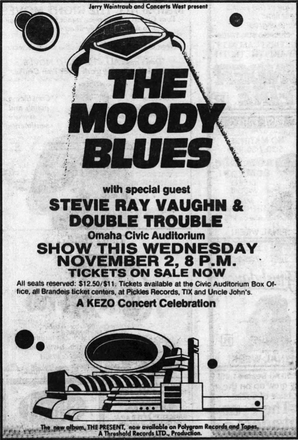 Texas Flood Tour Newspaper Advert