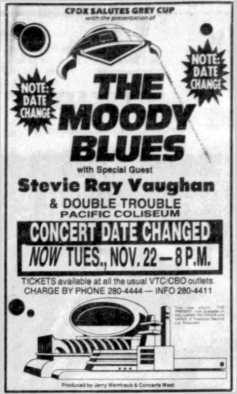 Texas Flood Tour Newspaper Advert