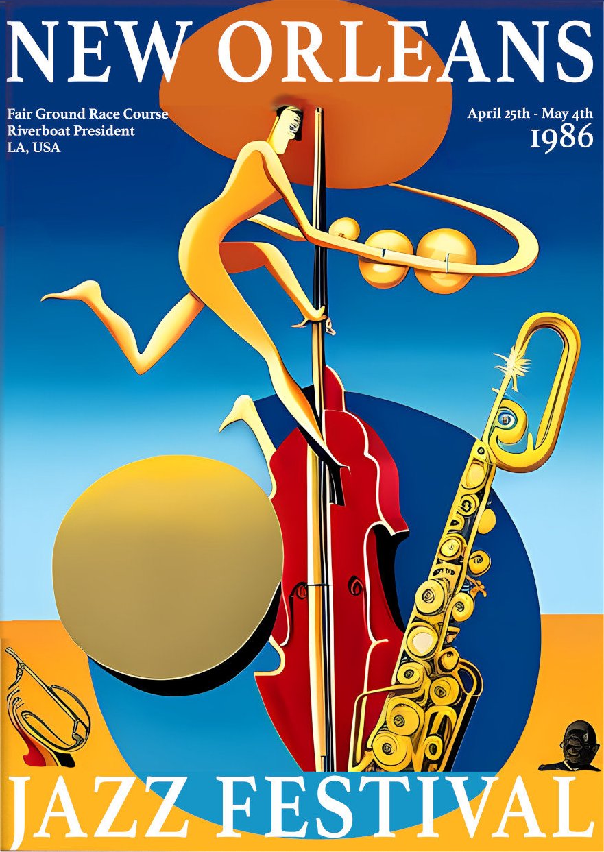 1986 New Orleans Jazz Festival Poster