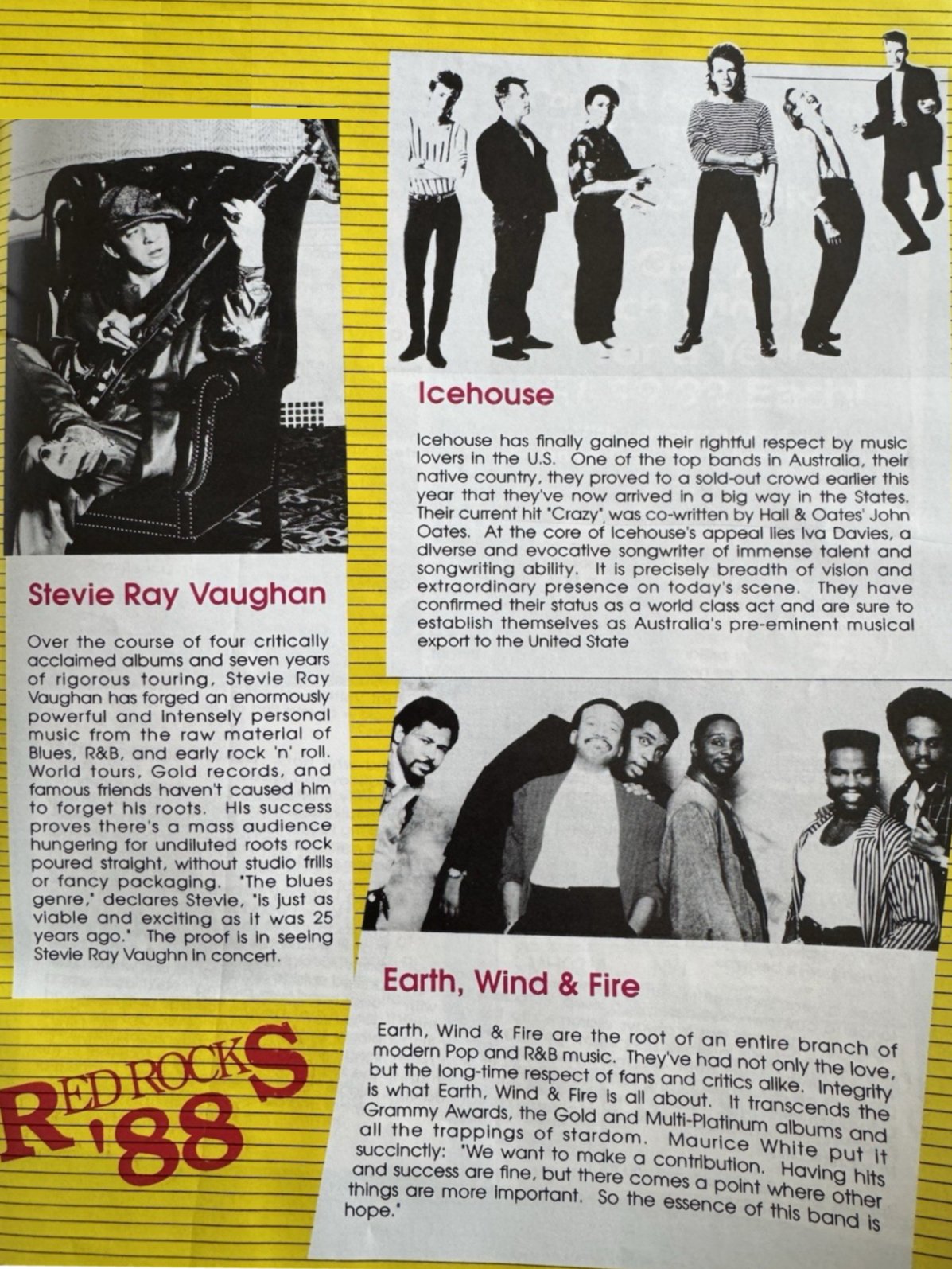1988 Red Rocks Festival Programme